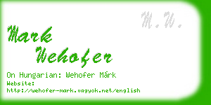 mark wehofer business card